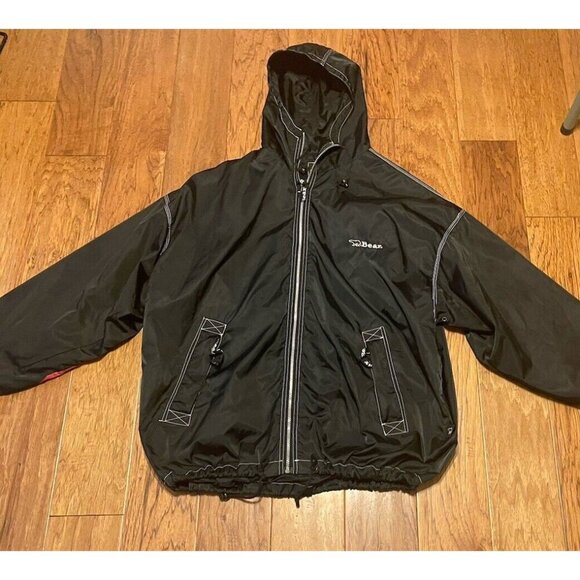 VINTAGE BEAR Windbreaker JACKET Logo MEN'S SIZE Large Black - Picture 2 of 11